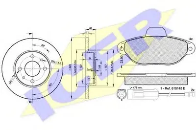 Комплект тормозов, дисковый тормозной механизм ICER купить