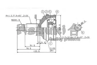 Шарнирный комплект, приводной вал ASHUKI купить