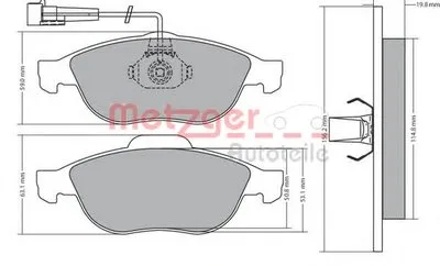 Комплект тормозных колодок, дисковый тормоз METZGER купить