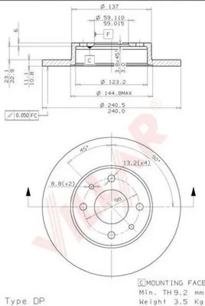 Тормозной диск VILLAR купить