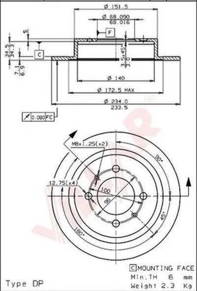 Тормозной диск VILLAR купить