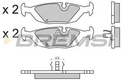 Комплект тормозных колодок, дисковый тормоз BREMSI купить