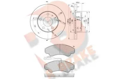 Комплект тормозов, дисковый тормозной механизм R BRAKE купить