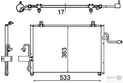 Конденсатор, кондиционер BEHR HELLA SERVICE HELLA купить