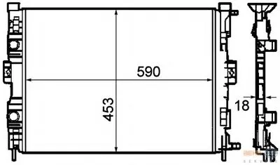 Радиатор, охлаждение двигателя BEHR HELLA SERVICE HELLA купить