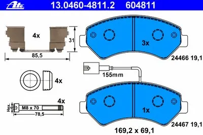 Комплект тормозных колодок, дисковый тормоз ATE купить