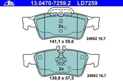 Комплект тормозных колодок, дисковый тормоз ATE Ceramic ATE купить