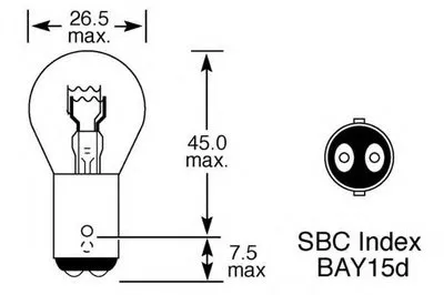 Лампа накаливания, фонарь указателя поворота; Лампа накаливания, фонарь сигнала торможения; Лампа накаливания, задняя противотуманная фара; Лампа накаливания, задний гарабитный огонь; Лампа накаливания, стояночный / габаритный огонь; Лампа накаливания, дополнительный фонарь сигнала торможения LUCAS ELECTRICAL купить