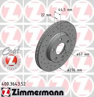 Тормозной диск SPORT BRAKE DISC COAT Z ZIMMERMANN купить