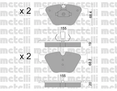 Комплект тормозных колодок, дисковый тормоз METELLI купить