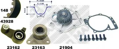 Водяной насос + комплект зубчатого ремня MAPCO купить