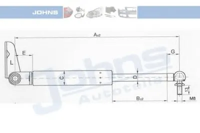 Газовая пружина, крышка багажник JOHNS купить
