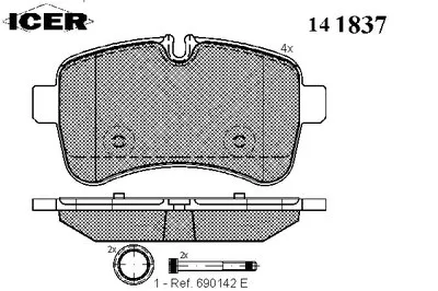 Комплект тормозных колодок, дисковый тормоз ICER купить