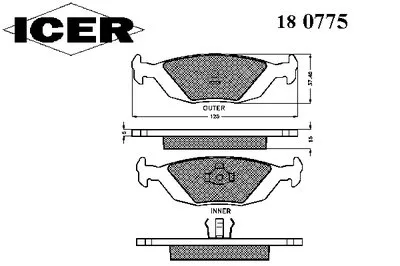 Комплект тормозных колодок, дисковый тормоз ICER купить