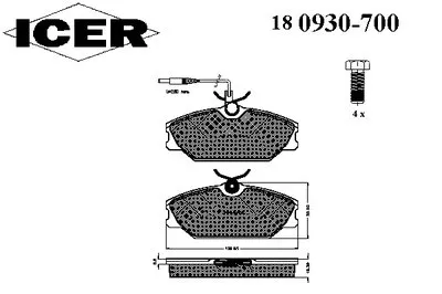 Комплект тормозных колодок, дисковый тормоз ICER купить