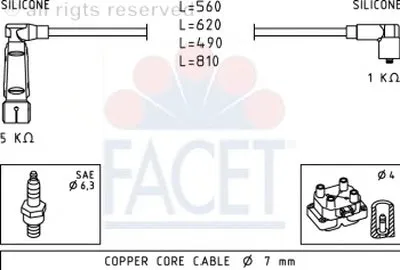 Комплект проводов зажигания FACET купить