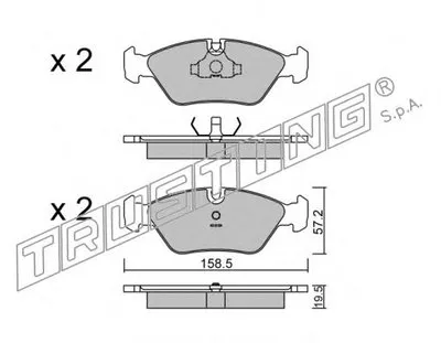 Комплект тормозных колодок, дисковый тормоз TRUSTING купить