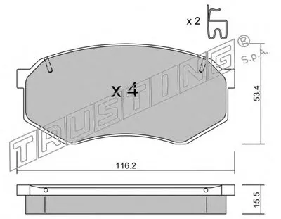Комплект тормозных колодок, дисковый тормоз TRUSTING купить