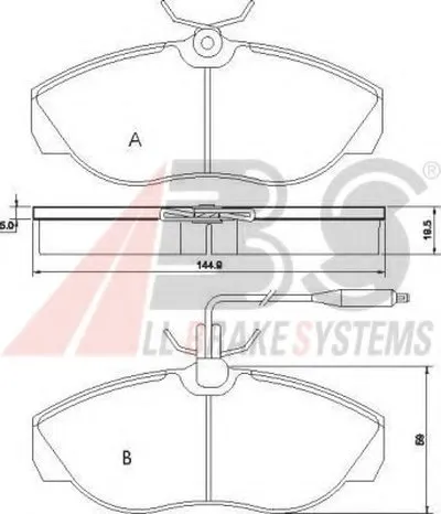 Комплект тормозных колодок, дисковый тормоз A.B.S. купить