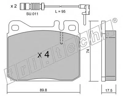 Комплект тормозных колодок, дисковый тормоз fri.tech. купить