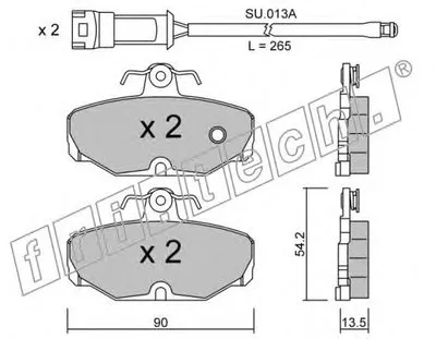 Комплект тормозных колодок, дисковый тормоз fri.tech. купить