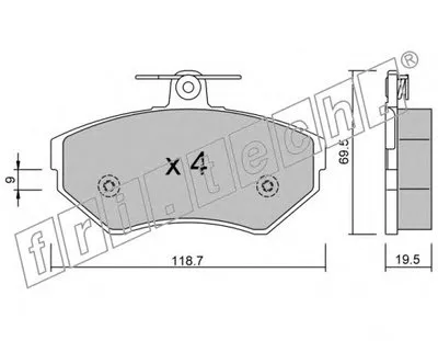 Комплект тормозных колодок, дисковый тормоз fri.tech. купить