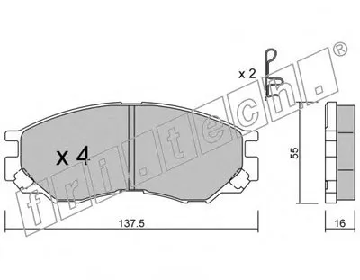 Комплект тормозных колодок, дисковый тормоз fri.tech. купить