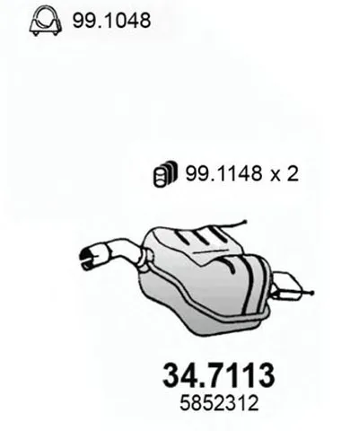 Глушитель выхлопных газов конечный ASSO купить