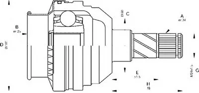Шарнирный комплект, приводной вал SPIN OPEN PARTS купить