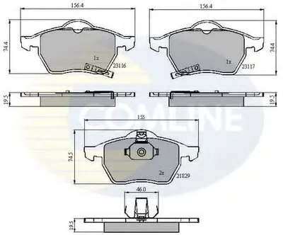 Комплект тормозных колодок, дисковый тормоз Comline COMLINE купить