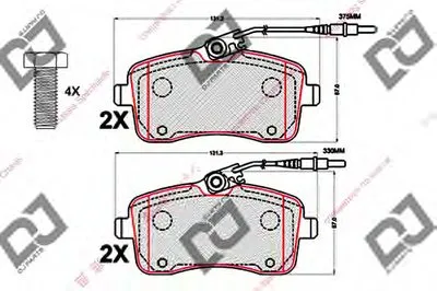 Комплект тормозных колодок, дисковый тормоз DJ PARTS купить