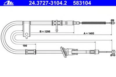 Трос, стояночная тормозная система ATE купить