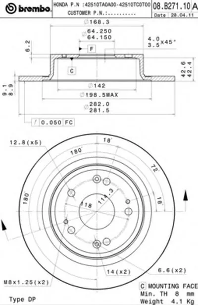 Тормозной диск COATED DISC LINE BREMBO купить