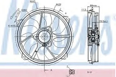 Вентилятор, охлаждение двигателя NISSENS купить