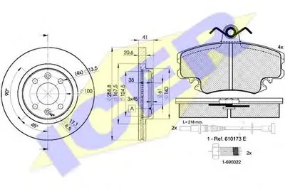 Комплект тормозов, дисковый тормозной механизм ICER купить