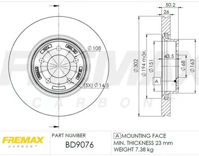 Тормозной диск Premium Carbon + FREMAX купить