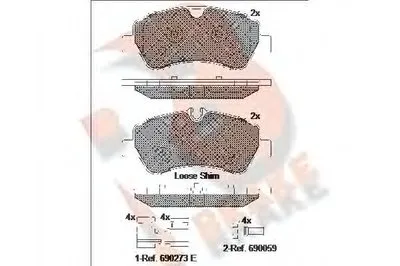 Комплект тормозных колодок, дисковый тормоз R BRAKE купить