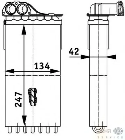 Теплообменник, отопление салона BEHR HELLA SERVICE купить