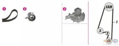 Водяной насос + комплект зубчатого ремня BEHR HELLA SERVICE HELLA купить