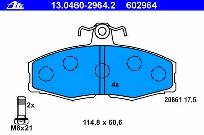 Комплект тормозных колодок, дисковый тормоз ATE купить