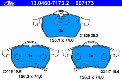 Комплект тормозных колодок, дисковый тормоз ATE купить
