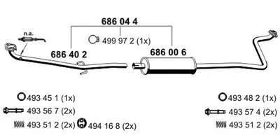 Средний глушитель выхлопных газов Set ERNST купить