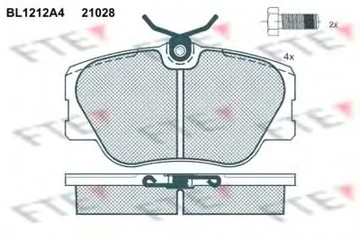 Комплект тормозных колодок, дисковый тормоз FTE купить
