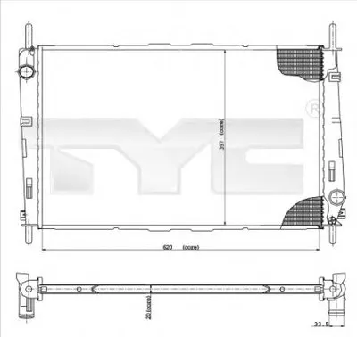 Радиатор, охлаждение двигателя TYC купить
