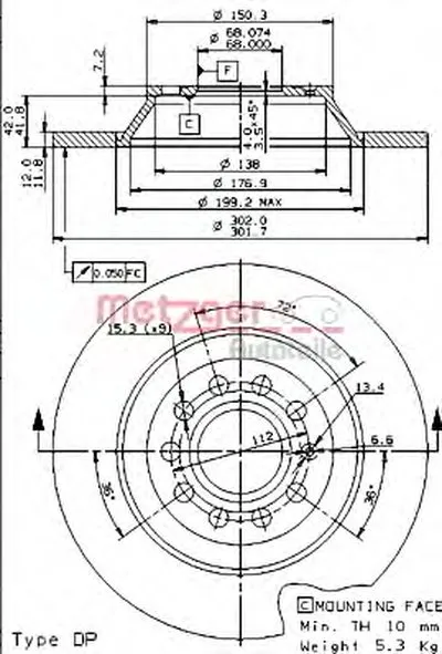Тормозной диск AP METZGER купить