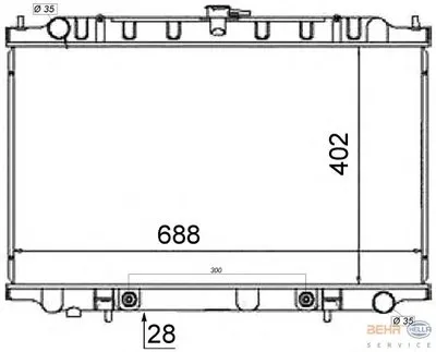 Радиатор, охлаждение двигателя BEHR HELLA SERVICE купить