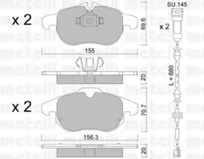 Комплект тормозных колодок, дисковый тормоз METELLI купить