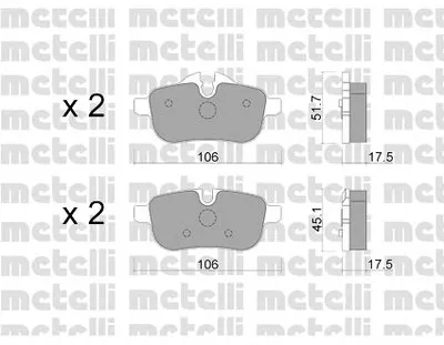 Комплект тормозных колодок, дисковый тормоз METELLI купить