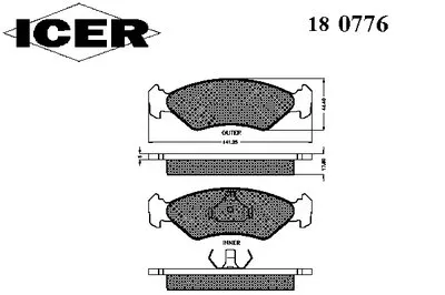 Комплект тормозных колодок, дисковый тормоз ICER купить