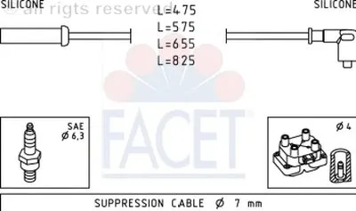 Комплект проводов зажигания FACET купить